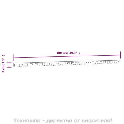 Монтажна релса, сребриста, 1 м, неръждаема стомана