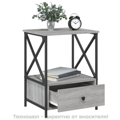 Нощни масички, 2 бр, cив сонома, 50x41x65 см, инженерно дърво