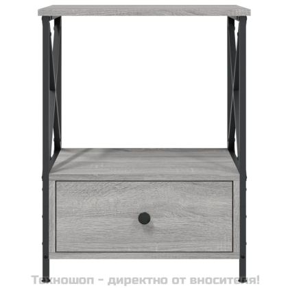 Нощни масички, 2 бр, cив сонома, 50x41x65 см, инженерно дърво