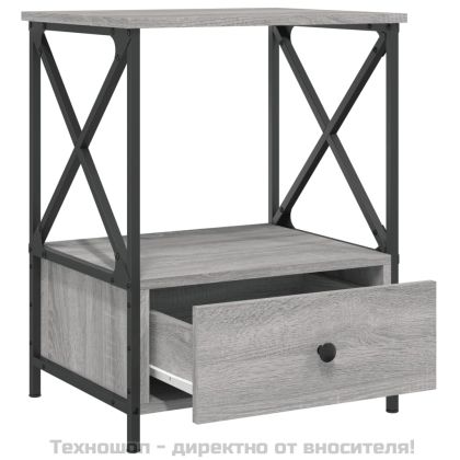 Нощни масички, 2 бр, cив сонома, 50x41x65 см, инженерно дърво