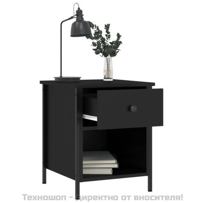 Нощни шкафчета 2 бр черни 40x42x50 см инженерно дърво