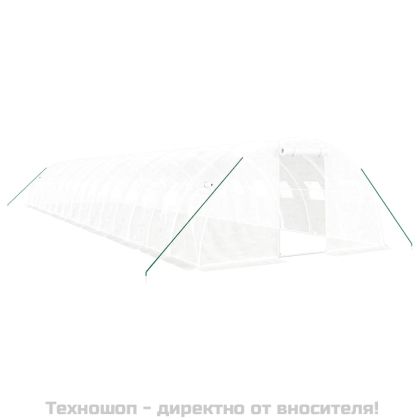 Оранжерия със стоманена рамка бяла 64 м² 16x4x2 м