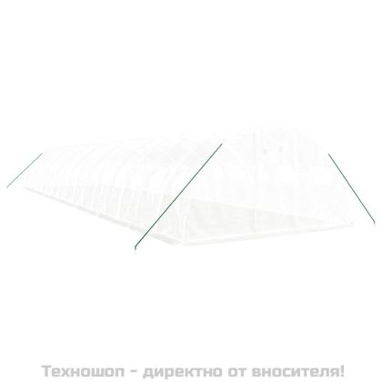 Оранжерия със стоманена рамка бяла 64 м² 16x4x2 м