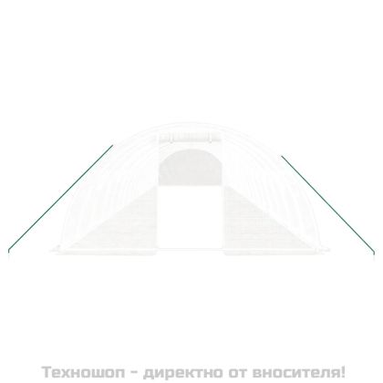Оранжерия със стоманена рамка бяла 64 м² 16x4x2 м