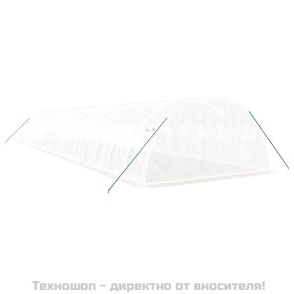 Оранжерия със стоманена рамка бяла 64 м² 16x4x2 м