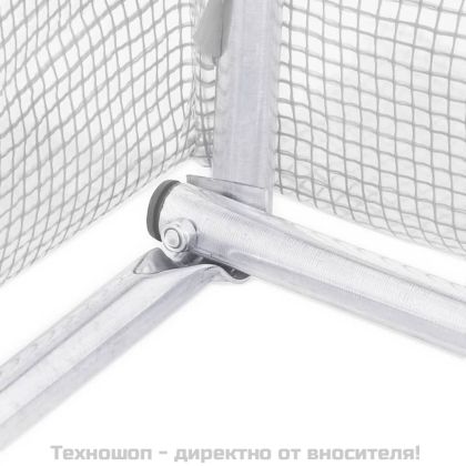 Оранжерия със стоманена рамка бяла 64 м² 16x4x2 м