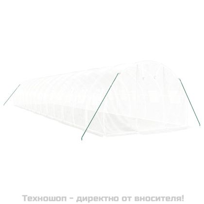 Оранжерия със стоманена рамка бяла 42 м² 14x3x2 м