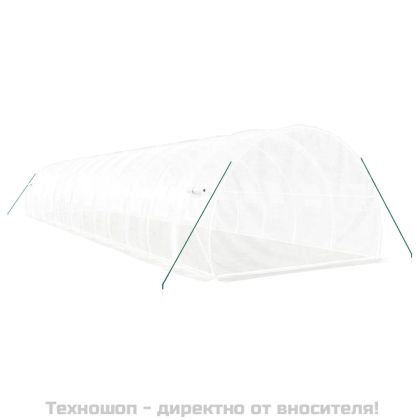 Оранжерия със стоманена рамка бяла 42 м² 14x3x2 м