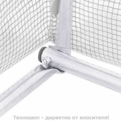 Оранжерия със стоманена рамка бяла 42 м² 14x3x2 м