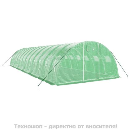 Оранжерия със стоманена рамка зелена 48 м² 12x4x2 м