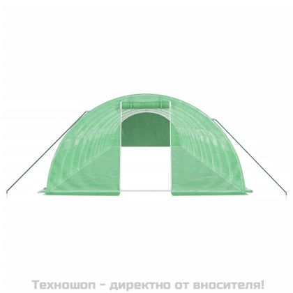 Оранжерия със стоманена рамка зелена 48 м² 12x4x2 м