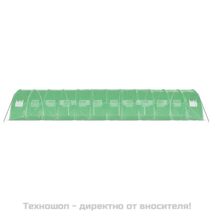 Оранжерия със стоманена рамка зелена 48 м² 12x4x2 м
