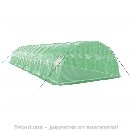 Оранжерия със стоманена рамка зелена 48 м² 12x4x2 м