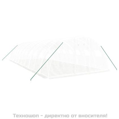 Оранжерия със стоманена рамка бяла 40 м² 10x4x2 м