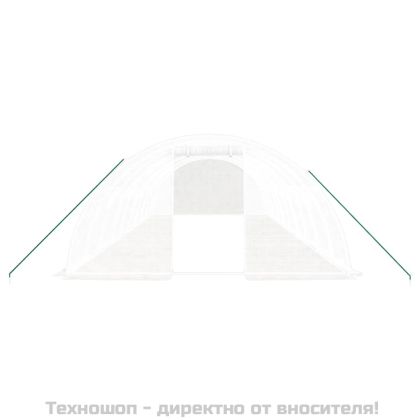 Оранжерия със стоманена рамка бяла 40 м² 10x4x2 м