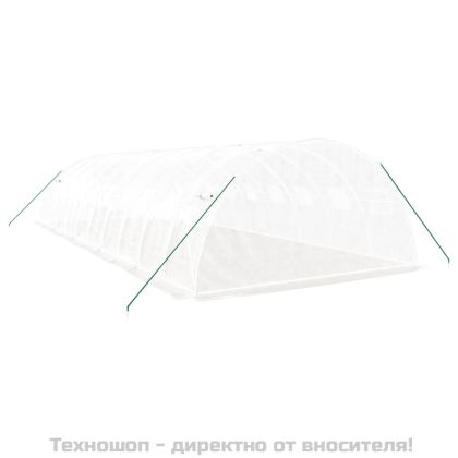 Оранжерия със стоманена рамка бяла 40 м² 10x4x2 м