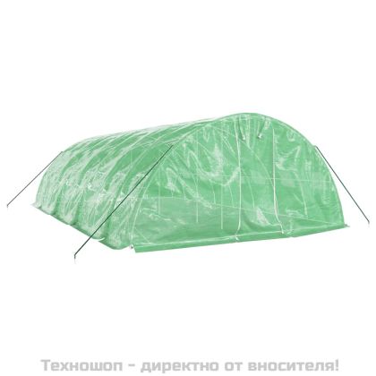 Оранжерия със стоманена рамка зелена 40 м² 8x5x2,3 м