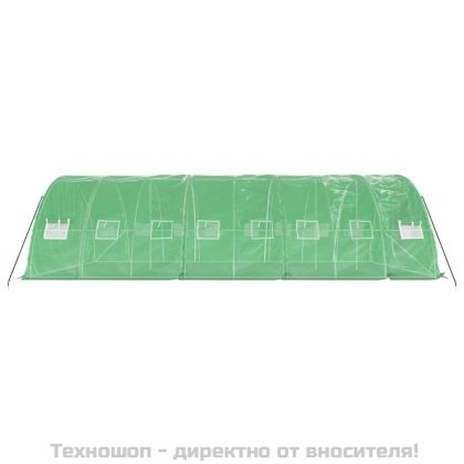 Оранжерия със стоманена рамка зелена 40 м² 8x5x2,3 м