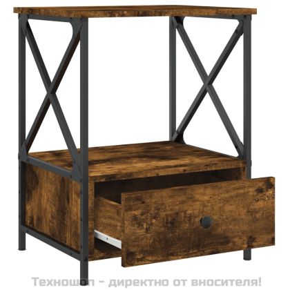 Нощни масички, 2 бр, опушен дъб, 50x41x65 см, инженерно дърво