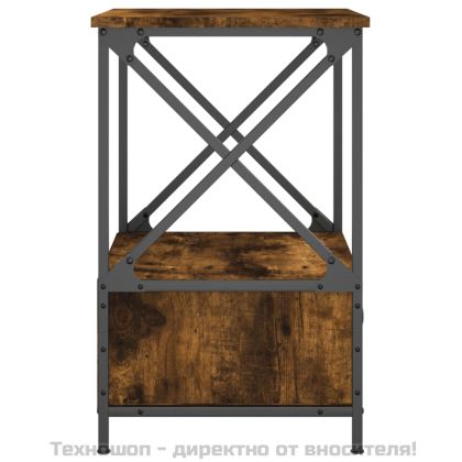 Нощни масички, 2 бр, опушен дъб, 50x41x65 см, инженерно дърво