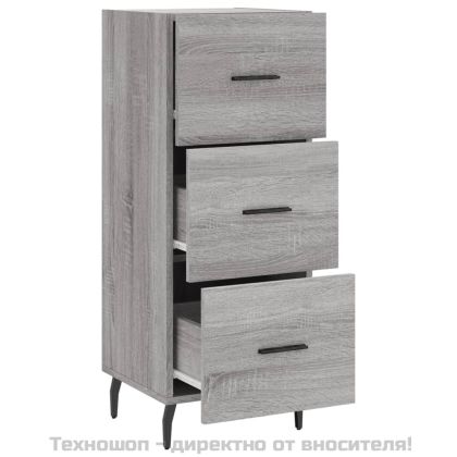Сайдборд, сив сонома, 34,5x34x90 см, инженерно дърво