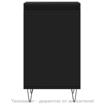 Бюфети, 2 бр, черни, 40x35x70 см, инженерно дърво