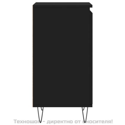 Бюфети, 2 бр, черни, 40x35x70 см, инженерно дърво