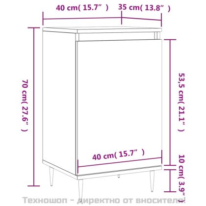 Бюфет бетонно сив 40x35x70 см инженерно дърво
