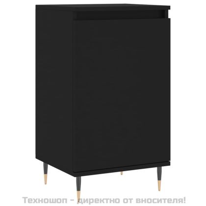 Бюфети, 2 бр, черни, 40x35x70 см, инженерно дърво