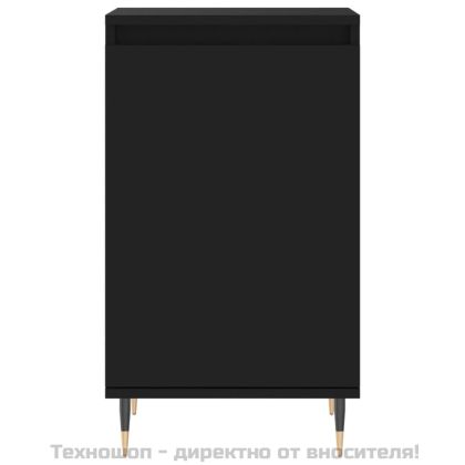 Бюфети, 2 бр, черни, 40x35x70 см, инженерно дърво