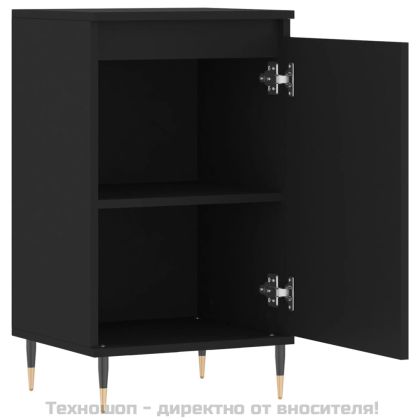 Бюфети, 2 бр, черни, 40x35x70 см, инженерно дърво