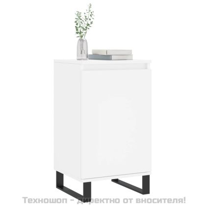 Бюфети, 2 бр, бели, 40x35x70 см, инженерно дърво