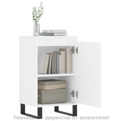 Бюфети, 2 бр, бели, 40x35x70 см, инженерно дърво