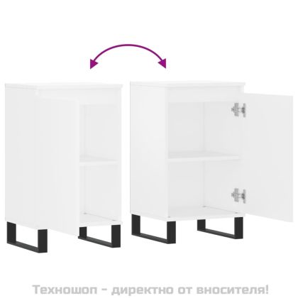 Бюфети, 2 бр, бели, 40x35x70 см, инженерно дърво