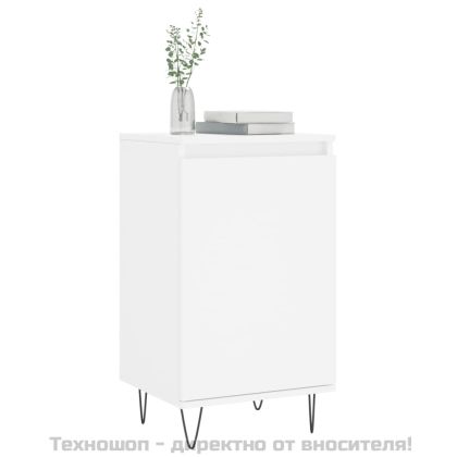 Бюфети, 2 бр, бели, 40x35x70 см, инженерно дърво