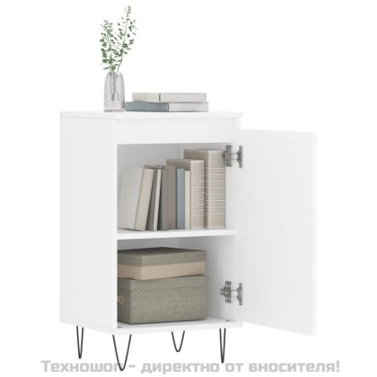 Бюфети, 2 бр, бели, 40x35x70 см, инженерно дърво