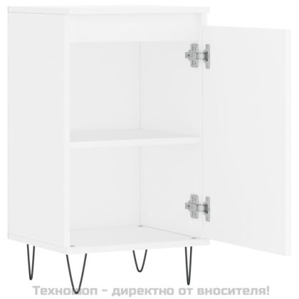 Бюфети, 2 бр, бели, 40x35x70 см, инженерно дърво