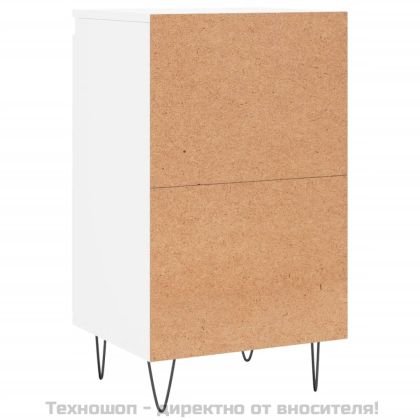 Бюфети, 2 бр, бели, 40x35x70 см, инженерно дърво