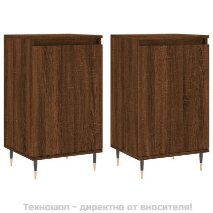 Бюфети 2 бр кафяв дъб 40x35x70 см инженерно дърво