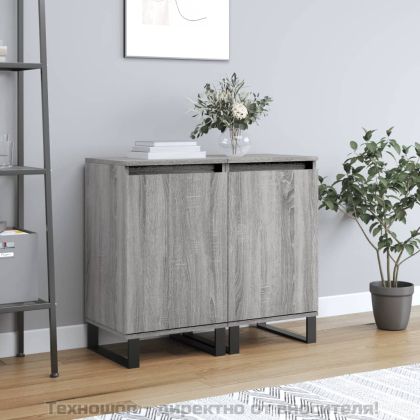 Бюфети 2 бр сив сонома 40x35x70 см инженерно дърво