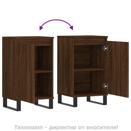 Бюфети 2 бр кафяв дъб 40x35x70 см инженерно дърво