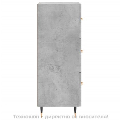 Сайдборд, бетонно сив, 34,5x34x90 см, инженерно дърво