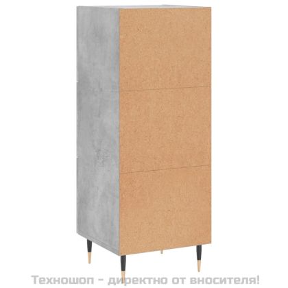 Сайдборд, бетонно сив, 34,5x34x90 см, инженерно дърво