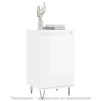 Бюфети 2 бр бял гланц 40x35x70 см инженерно дърво