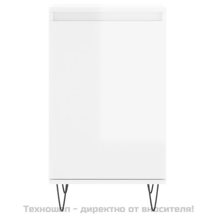 Бюфети 2 бр бял гланц 40x35x70 см инженерно дърво