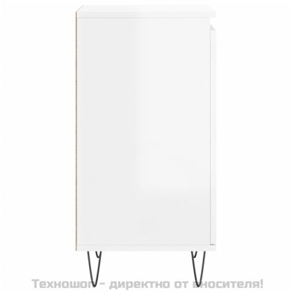 Бюфети 2 бр бял гланц 40x35x70 см инженерно дърво