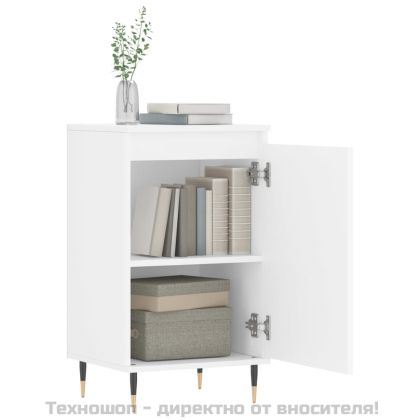 Бюфети, 2 бр, бели, 40x35x70 см, инженерно дърво