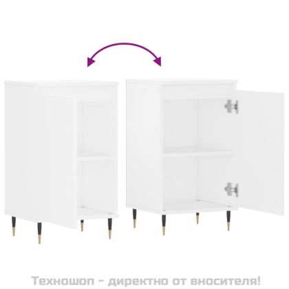 Бюфети, 2 бр, бели, 40x35x70 см, инженерно дърво