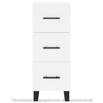 Сайдборд, бял, 34,5x34x90 см, инженерно дърво