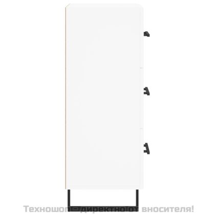 Сайдборд, бял, 34,5x34x90 см, инженерно дърво